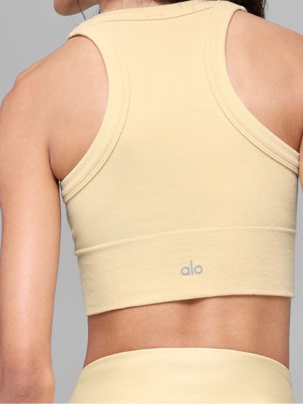 ALO YOGA NWT CANDLELIGHT YELLOW cropped sweatshirt (M) shorts (S) tank (M) - Picture 6 of 11